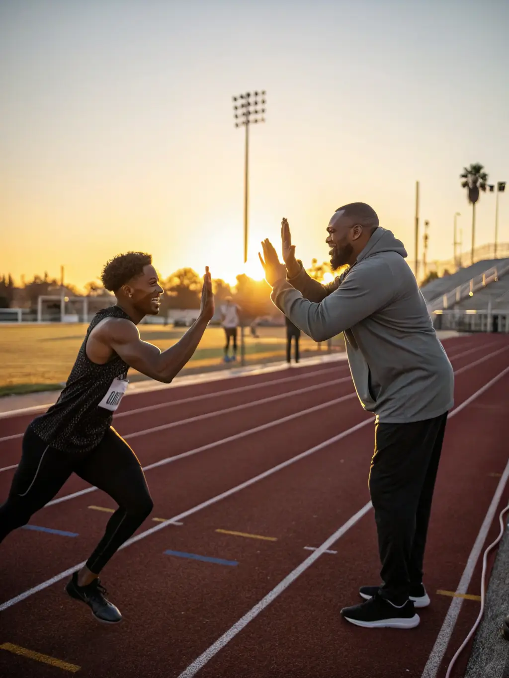 A coach leading a training session with runners of varying abilities, demonstrating personalized guidance and support.
